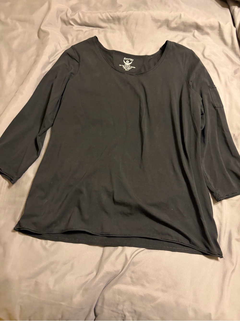 Chico's Black Scoop Neck Long Sleeve Tee